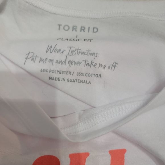 Torrid NWT Size 1X ALL BODIES ARE GOOD BODIES‎ white pink tshirt short sleeve - Picture 6 of 6
